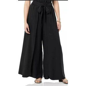 Terea Women's Shay Wide Leg Layered Black Pant size XXS NWT